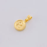 Dije Mate Letra R Bordeado 0.4g / 1.5cm Oro Amarillo 18K