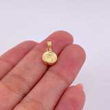 Dije Mate Letra R Bordeado 0.4g / 1.5cm Oro Amarillo 18K