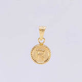 Dije Mate Letra R Bordeado 0.4g / 1.5cm Oro Amarillo 18K