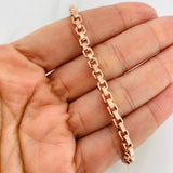 Pulso Veneciano Cuadrado 6.75g / 21.5cm / 4.35mm Oro Rosa 18K