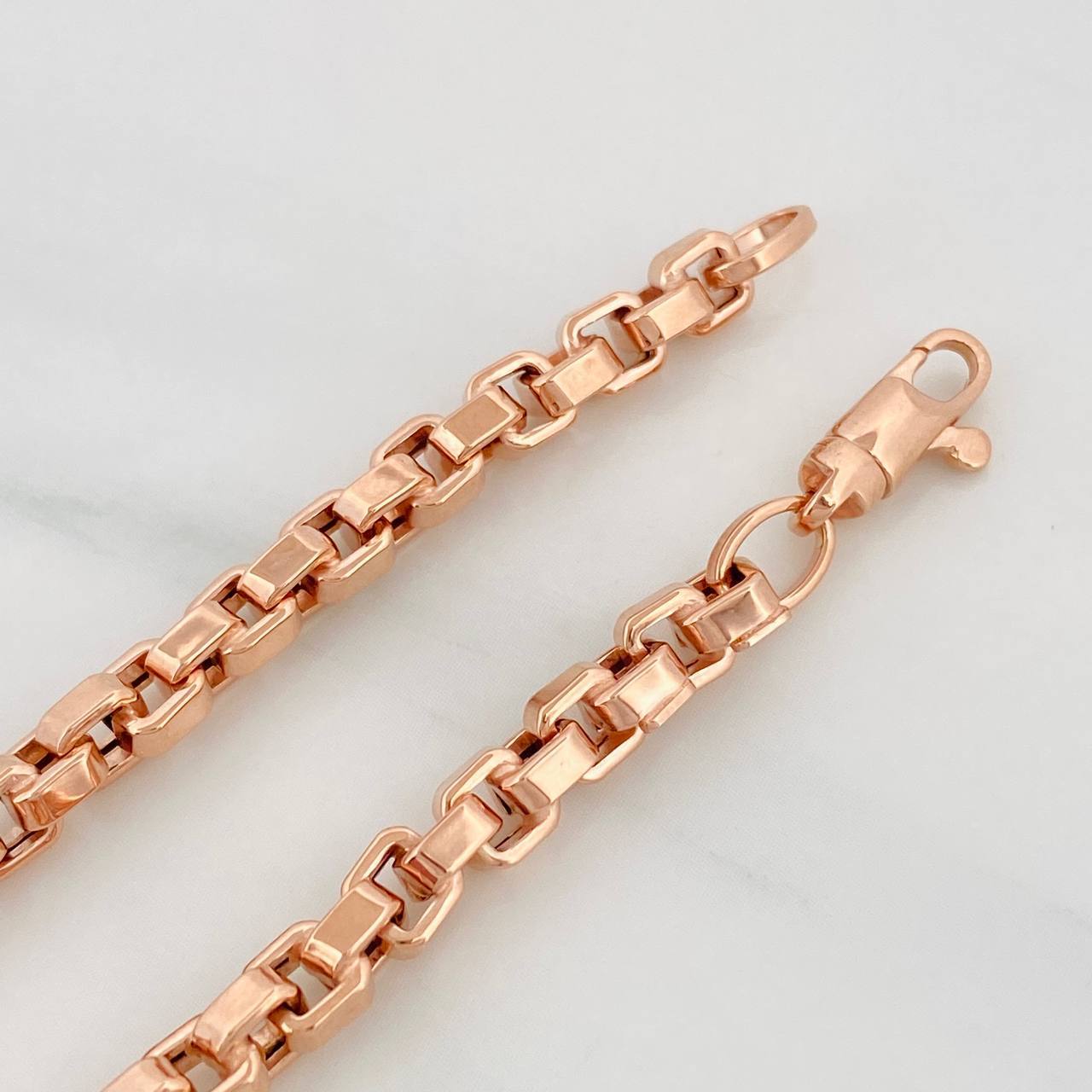 Pulso Veneciano Cuadrado 6.75g / 21.5cm / 4.35mm Oro Rosa 18K