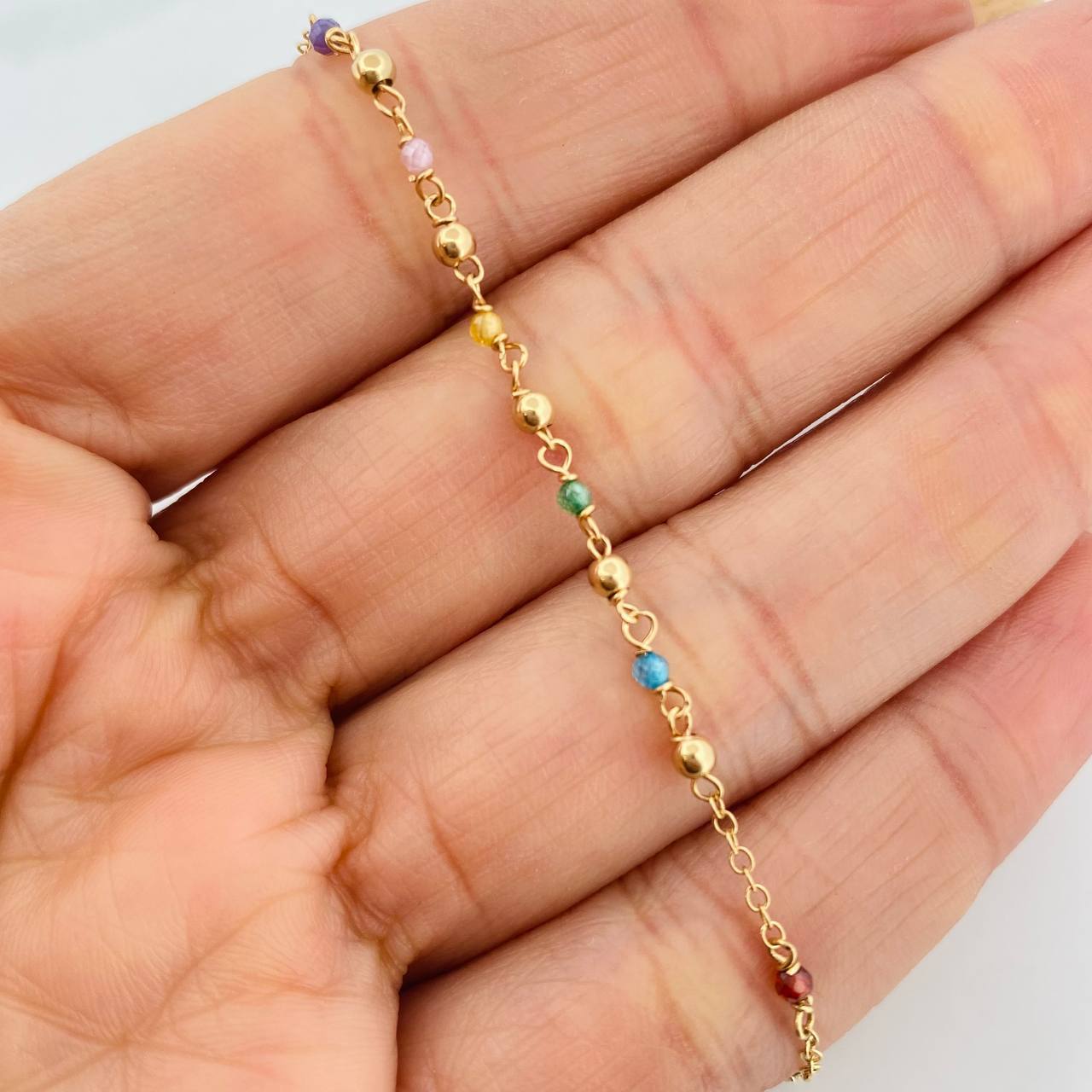 Pulso Denario Virgen Milagrosa 2g / 18cm / 2mm Oro Amarillo 18K