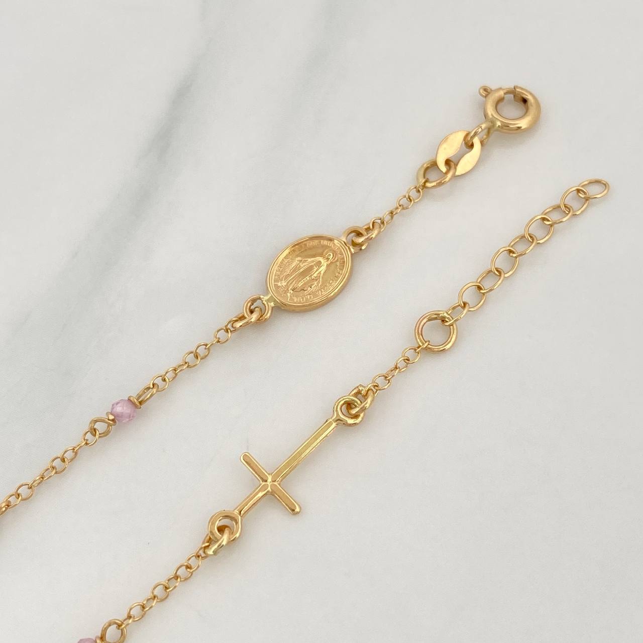 Pulso Denario Virgen Milagrosa 2g / 18cm / 2mm Oro Amarillo 18K