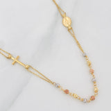 Cadena Denario Virgen Milagrosa 3.85g / 45cm / 0.7mm Tres Oros 18K