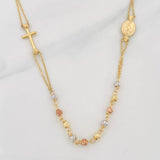 Cadena Denario Virgen Milagrosa 3.85g / 45cm / 0.7mm Tres Oros 18K