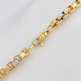 Cadena Veneciana Cuadrada 16.6g / 60cm / 4.5mm Dos Oros Amarillo Blanco 18K
