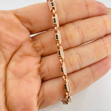 Pulso Hexagonal 16.8g / 21.5cm / 4.75mm Oro Rosa 18K