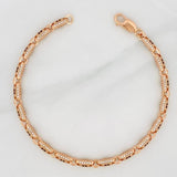 Pulso Hexagonal 16.8g / 21.5cm / 4.75mm Oro Rosa 18K