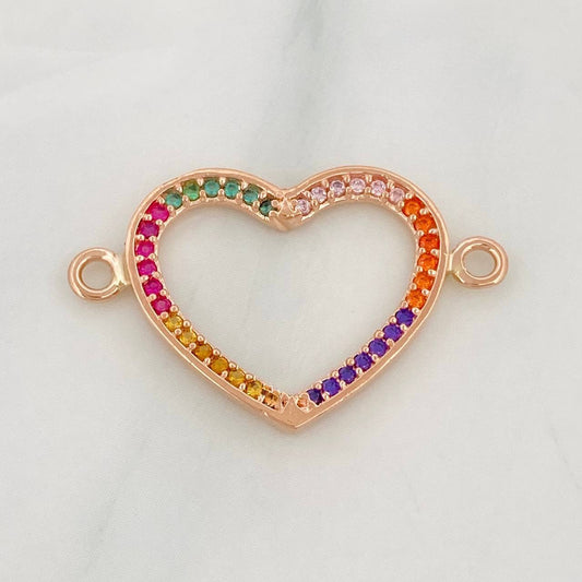 Herraje Corazon 1.7g / 2.5cm Oro Rosa 18K