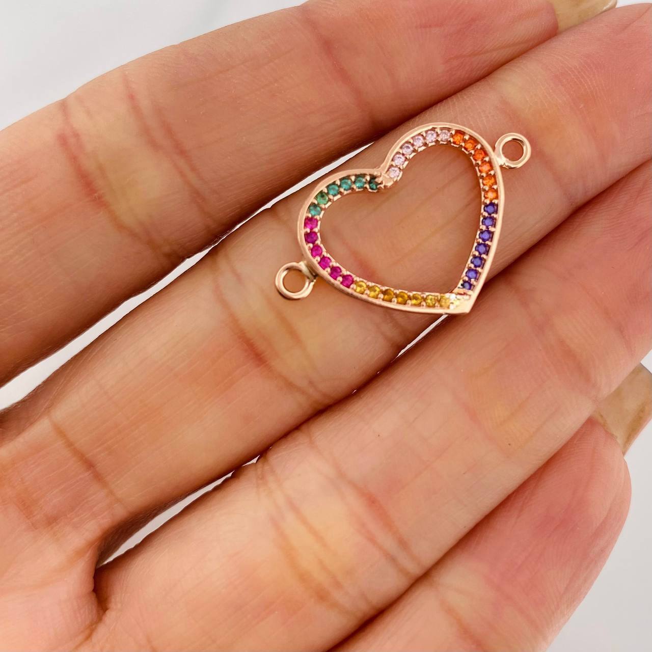 Herraje Corazon 1.7g / 2.5cm Oro Rosa 18K
