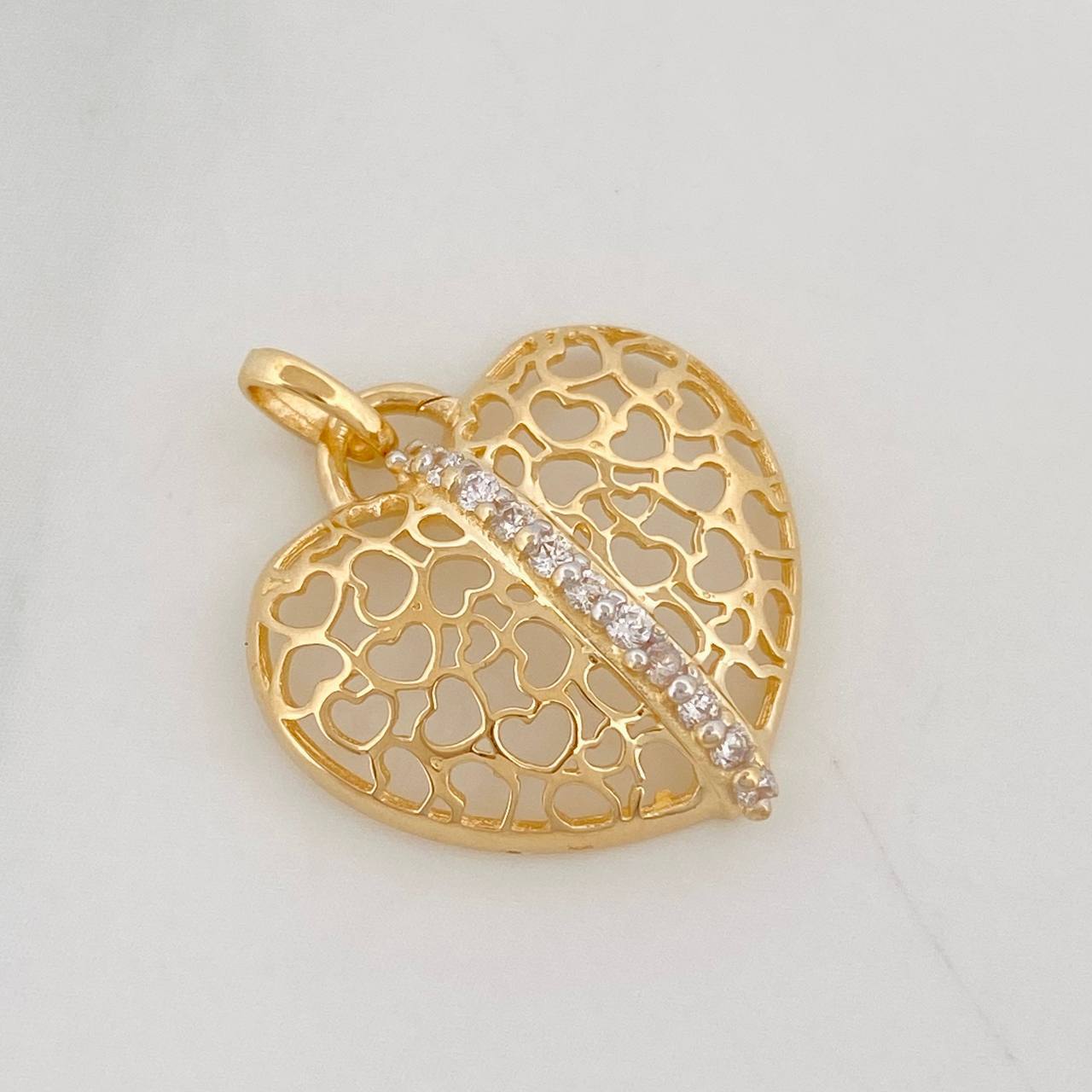 Dije Corazon 1.35g / 2cm Dos Oros Amarillo Blanco 18K