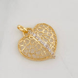 Dije Corazon 1.35g / 2cm Dos Oros Amarillo Blanco 18K