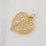 Dije Corazon 1.35g / 2cm Dos Oros Amarillo Blanco 18K