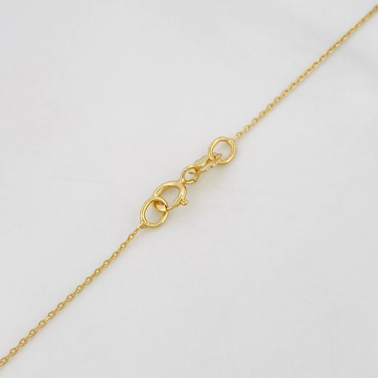 Set Cadena Aro Seguido + Dije Corazon Esmeralda 0.6pts / 1.3g / 50cm Oro Amarillo 18K