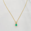 Set Cadena Aro Seguido + Dije Circulo Esmeralda 0.8pts / 1.1g / 50cm Oro Amarillo 18K