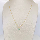 Set Cadena Aro Seguido + Dije Circulo Esmeralda 0.8pts / 1.1g / 50cm Oro Amarillo 18K
