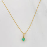 Set Cadena Aro Seguido + Dije Circulo Esmeralda 0.7pts / 1.1g / 50cm Oro Amarillo 18K