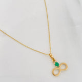 Set Cadena Aro Seguido + Dije Infinito Esmeralda 0.7pts / 1.45g / 50cm Oro Amarillo 18K
