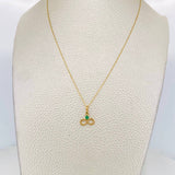 Set Cadena Aro Seguido + Dije Infinito Esmeralda 0.7pts / 1.45g / 50cm Oro Amarillo 18K