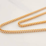 Cadena Franco 8.7g / 60cm / 1.1mm Dos Oros Blanco Rosa 18K