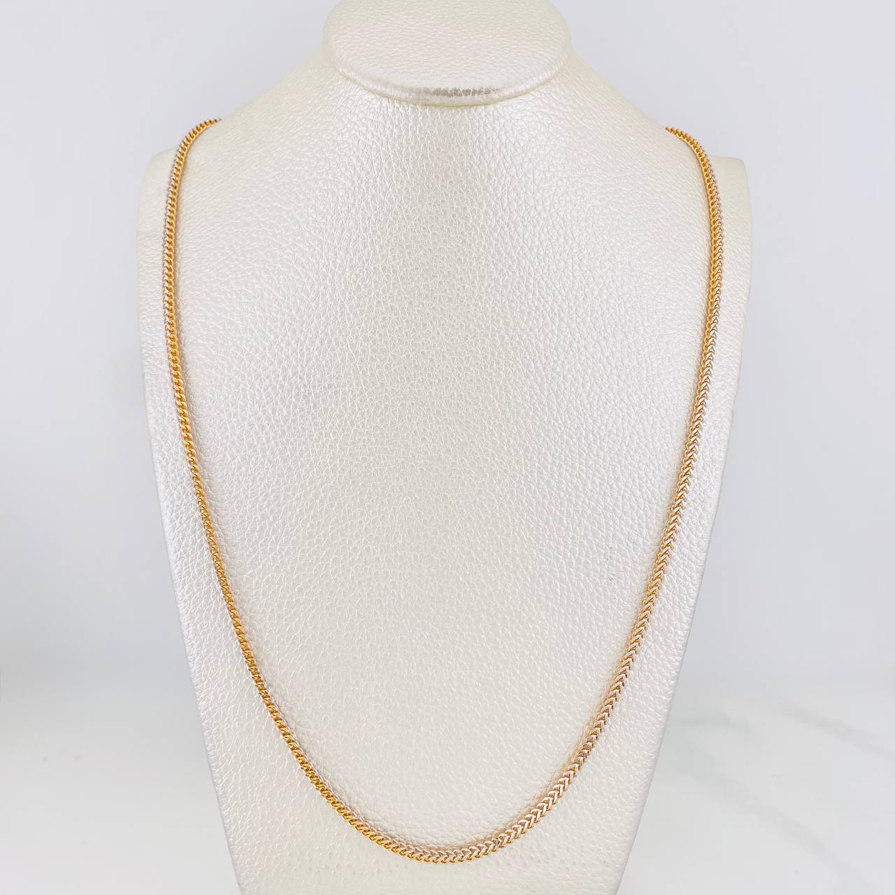 Cadena Franco 8.7g / 60cm / 1.1mm Dos Oros Blanco Rosa 18K