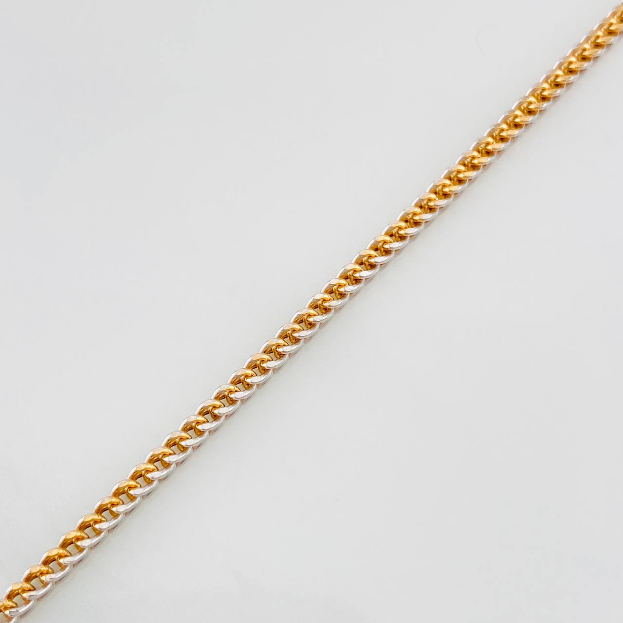 Pulso Franco 3.4g / 19.8cm / 2.23mm Dos Oros Blanco Rosa 18K