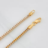 Pulso Franco 3.4g / 19.8cm / 2.23mm Dos Oros Blanco Rosa 18K
