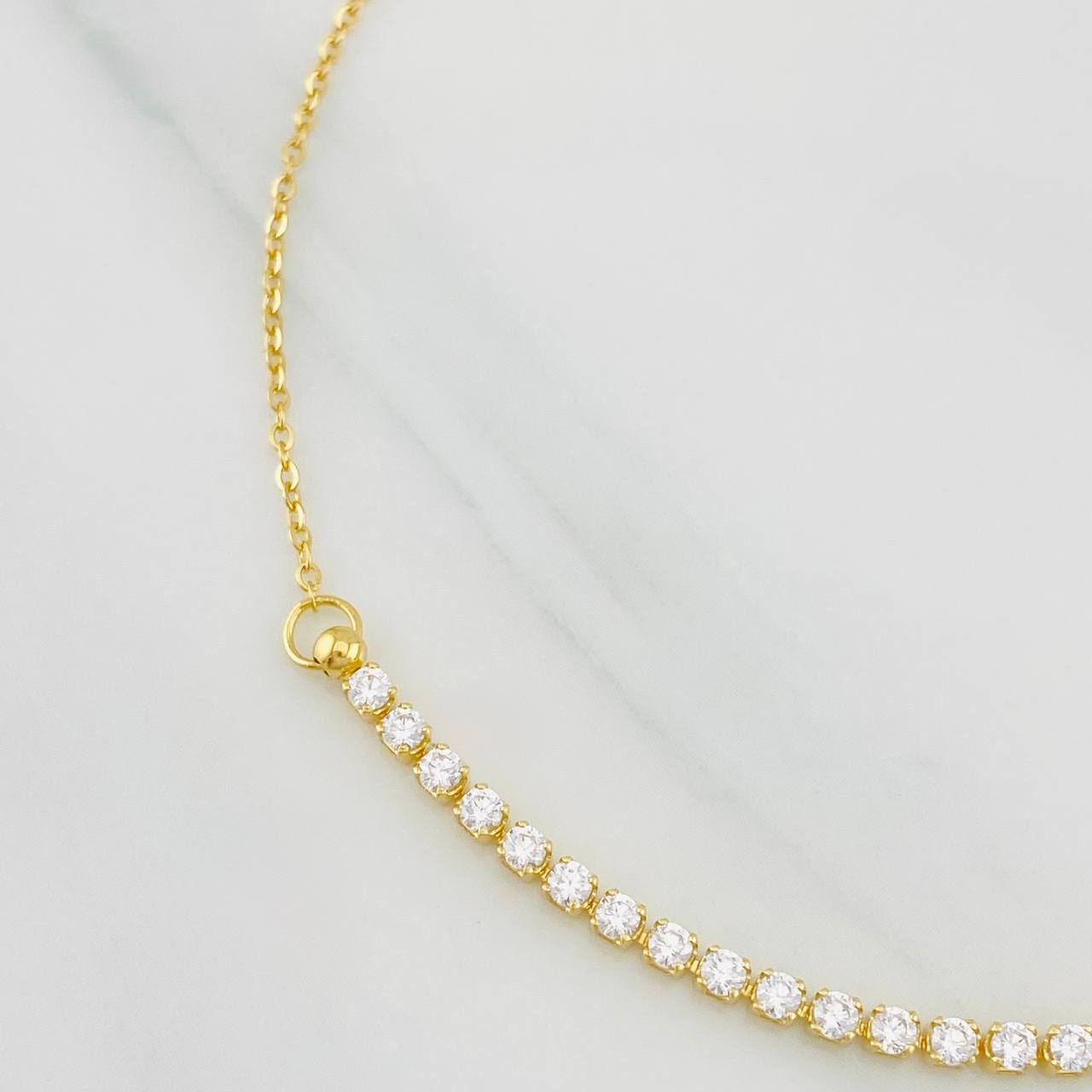 Pulso Modulable Aro Seguido Tennis 1.95g / 19.1cm - 17.2cm / 1.23mm Oro Amarillo 18K