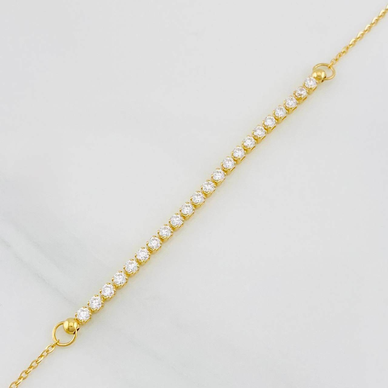 Pulso Modulable Tenis Aro Seguido 1.95g / 19cm - 17cm / 2mm Oro Amarillo 18K