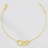 Pulso Modulable Aro Seguido Circulos Rayados 1.3g / 17.9cm - 16cm / 1.35mm Oro Amarillo 18K