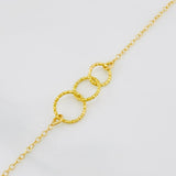 Pulso Modulable Aro Seguido Circulos Rayados 1.3g / 17.9cm - 16cm / 1.35mm Oro Amarillo 18K