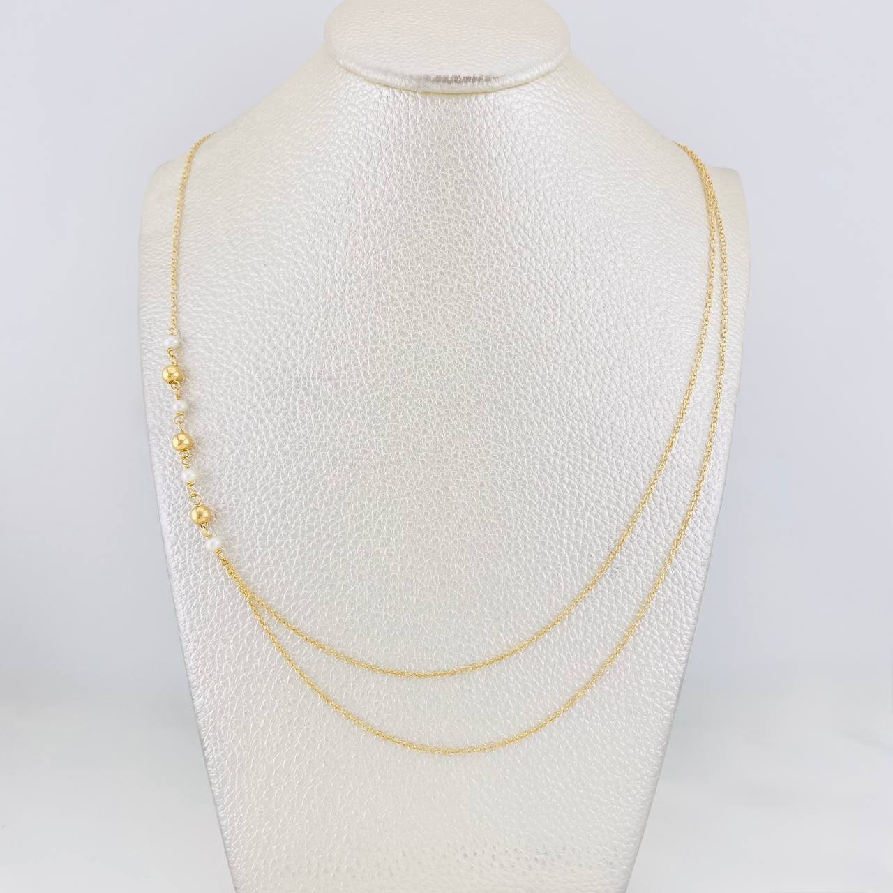 Cadena Aro Seguido Bolas 3g / 45cm / 1.35mm Oro Amarillo 18K