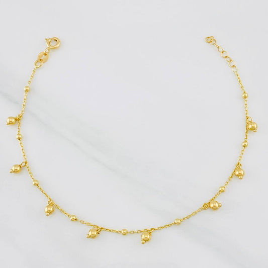 Pulso Modulable Aro Seguido Bolas 2.15g / 18cm - 17.5cm / 0.97mm Oro Amarillo 18K