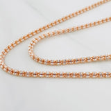 Cadena Ice 14.8g / 70cm / 2.43mm Dos Oros Blanco Rosa 18K