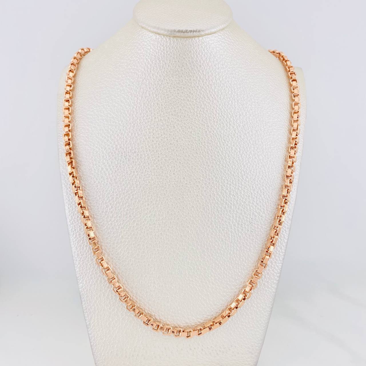 Cadena Veneciana Cuadrada 17g / 60cm / 4.44mm Oro Rosa 18K