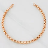 Pulso Veneciano Cuadrado 6.9g / 21.5cm / 4.56mm Oro Rosa 18K
