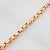 Pulso Veneciano Cuadrado 6.9g / 21.5cm / 4.56mm Oro Rosa 18K