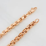 Pulso Veneciano Cuadrado 6.9g / 21.5cm / 4.56mm Oro Rosa 18K