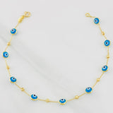 Pulso Aro Seguido Ojos Turcos 2.2g / 19.7cm / 0.85mm Oro Amarillo 18K