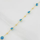 Pulso Aro Seguido Ojos Turcos 2.2g / 19.7cm / 0.85mm Oro Amarillo 18K