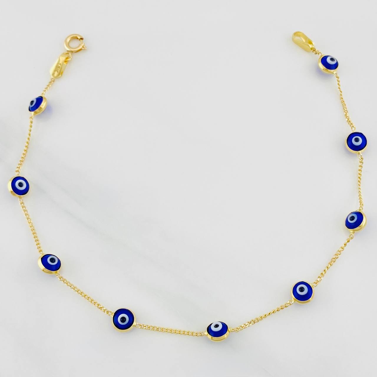 Pulso Cubano Ojos Turcos 2.25g / 19.7cm / 1.03mm Oro Amarillo 18K
