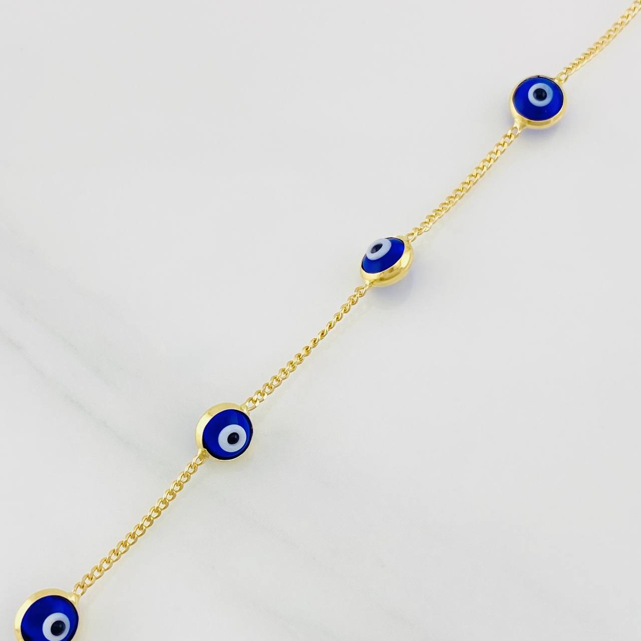 Pulso Cubano Ojos Turcos 2.25g / 19.7cm / 1.03mm Oro Amarillo 18K