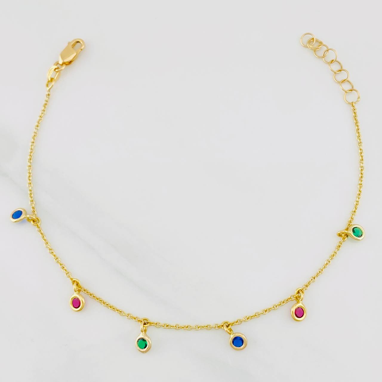 Pulso Modulable Aro Seguido Chispas 1.85g / 18.6cm - 16.4cm / 1.2mm Oro Amarillo 18K