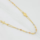 Cadena Denario Virgen Milagrosa 3.85g / 45cm / 0.88mm Tres Oros 18K