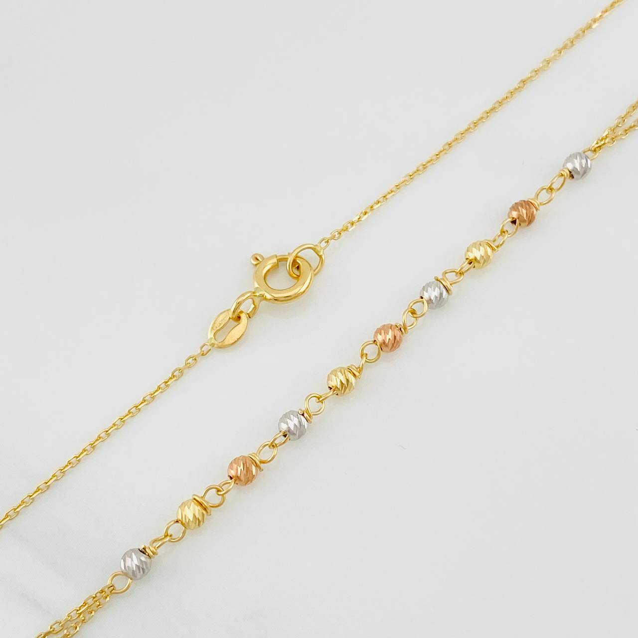 Cadena Denario Virgen Milagrosa 3.85g / 45cm / 0.88mm Tres Oros 18K