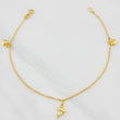 Tobillera Rolo Corazones Delfin 3.1g / 23.8cm / 2.04mm Oro Amarillo 18K