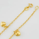 Tobillera Rolo Corazones Delfin 3.1g / 23.8cm / 2.04mm Oro Amarillo 18K