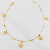Tobillera Aro Seguido Figuras 3.55g / 25cm / 1.33mm Oro Amarillo 18K