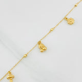 Tobillera Aro Seguido Figuras 3.55g / 25cm / 1.33mm Oro Amarillo 18K