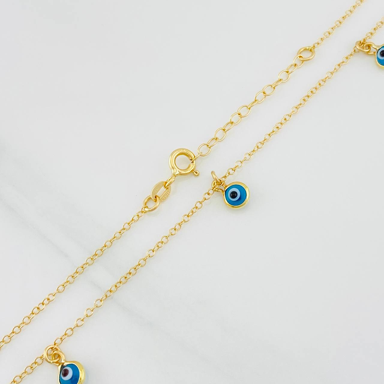 Cadena Aro Seguido Ojos Turcos 2g / 40cm / 1.36mm Oro Amarillo 18K
